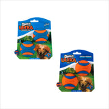 The Petmate Chuckit! Ultra Ball & Ultra Squeaker Medium Assorted 4 Pack includes orange and blue fetch balls, featuring both Ultra Ball and Squeaker Ball designs with dog and product branding on blue backgrounds.