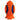 The Chuckit! Kickoff Dog Fetch Toy by Chuckit is an orange and blue rocket-shaped toy with a textured surface and Chuckit! embossed on it. Its durable design ensures its perfect for play, standing upright like a cartoonish rocket ready for liftoff.