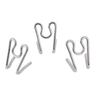 Three Aspen Pet Heavy Duty Prong Collar Replacement Links are arranged in a triangular pattern on a plain white background, each featuring an S-shaped design.