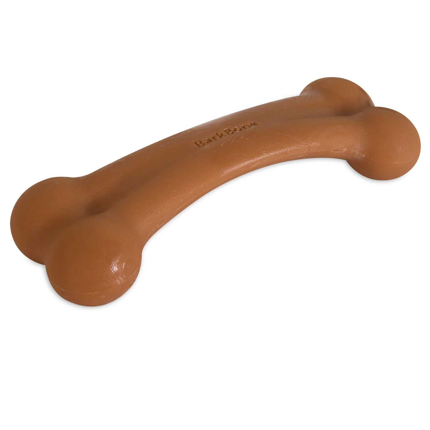 The BarkBone Natural Instincts BBQ-Infused Nylon Dog Chew by Barkbone Natural Instincts is a bone-shaped, brown chew toy with rounded ends. Designed to satisfy dogs natural instincts, it features a durable, smooth nylon surface and comes in an enticing BBQ flavor.