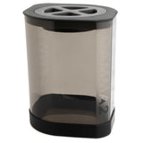 The Vittles Vault Little Vittles Storage Container is transparent and rectangular with a sturdy black base and lid. It features an X-shaped opening on the lid using Gamma Seal Technology and has GAMMA printed vertically, ideal for securely storing pet treats or essentials.
