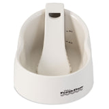 The Petmate Deluxe Fresh Flow Fountain for Cats is a white pet water fountain with a central spout, offering filtered water to boost pet health. It features Deluxe Fresh Flow branding and has marked minimum and maximum fill levels.