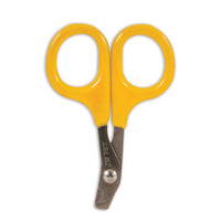 The JW Gripsoft Small Nail Clipper by Jw features yellow handles with Gripsoft Technology for improved control. Its short, curved blades ensure precise trimming during pet grooming.