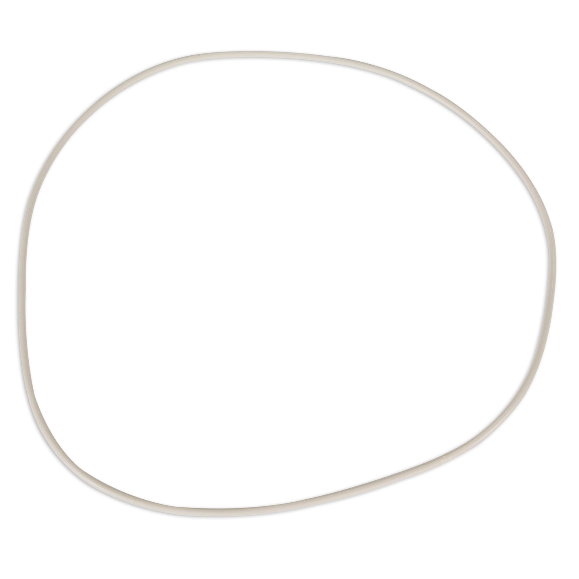 The GAMMA2 Vittles Vault Replacement Gasket by Vittles Vault is a thin, beige rubber ring, displayed in a relaxed circle on a plain white backdrop, designed to ensure an airtight seal.